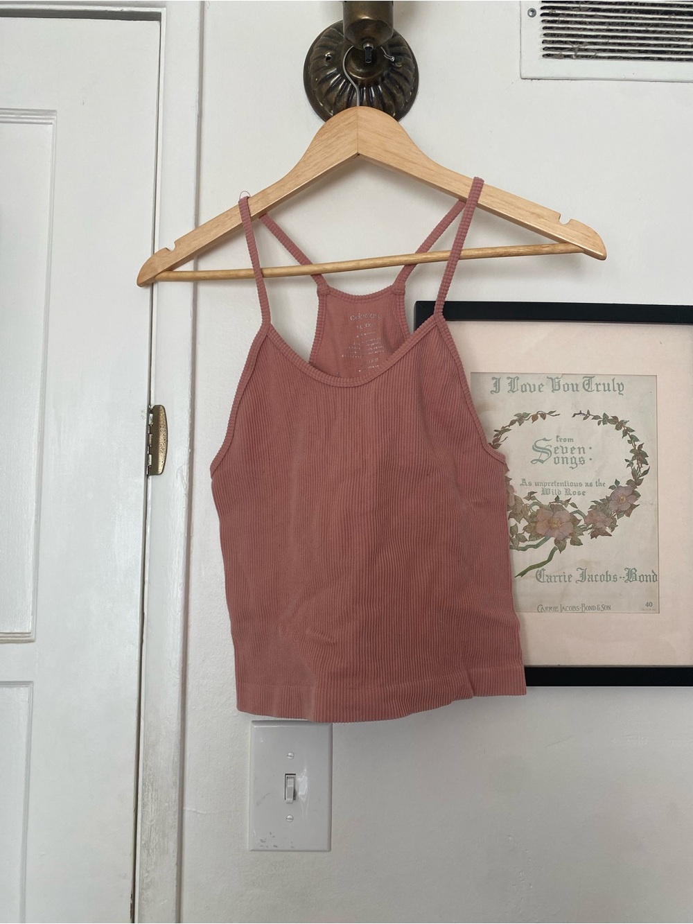Ribbed Mauve Pink Tank Top with Racerback